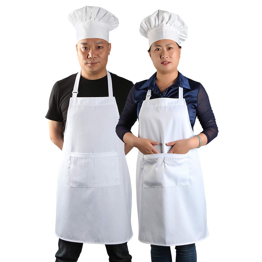 yotache front view apron and hat showing professional appearance and coverage