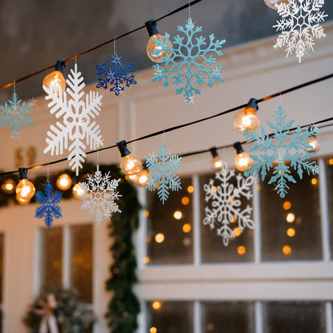 YOTNUS snowflakes on porch display, weather-resistant seasonal décor