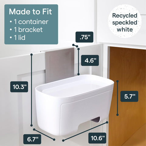 YouCopia DoorStash hung on cabinet door protecting finish and saving counter space