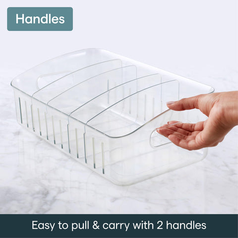 YouCopia FreezeUp slanted front wall exposing contents for faster retrieval