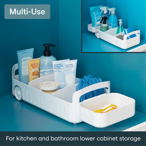 YouCopia molded handles shown for secure carrying and easy transport benefit