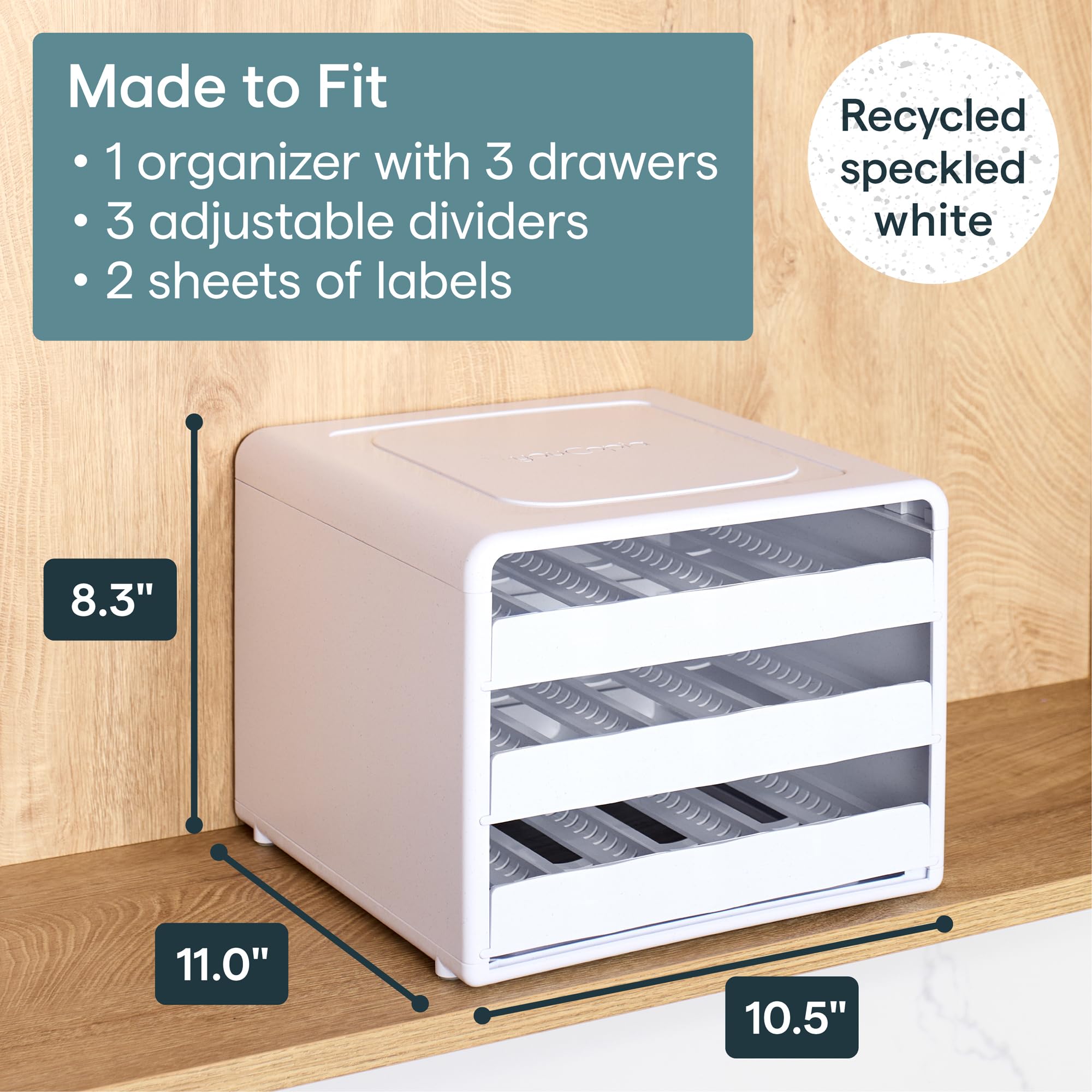 YouCopia SpiceStack adjustable dividers close-up showing bottle-fit flexibility