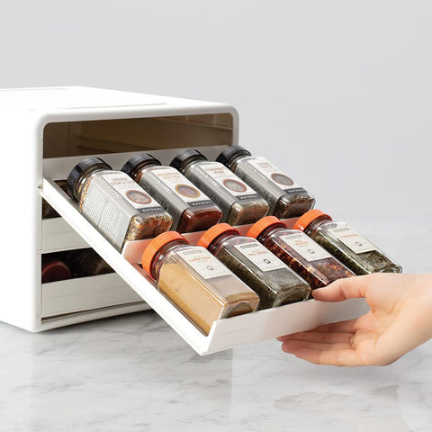 YouCopia SpiceStack label sheets displayed for faster finding benefit
