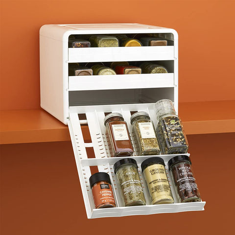 YouCopia SpiceStack in kitchen scene speeding up meal prep and organization
