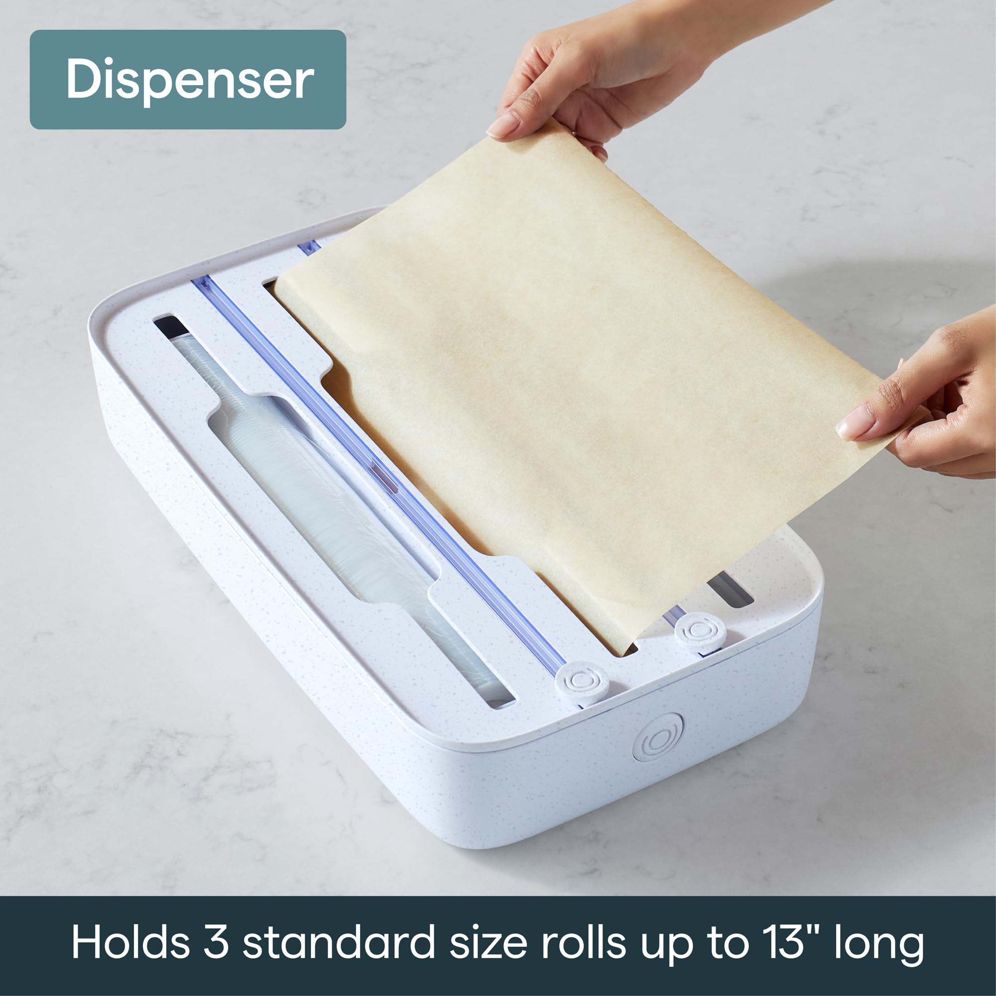 YouCopia StoraRoll adjustable dividers keeping rolls steady for smooth dispensing
