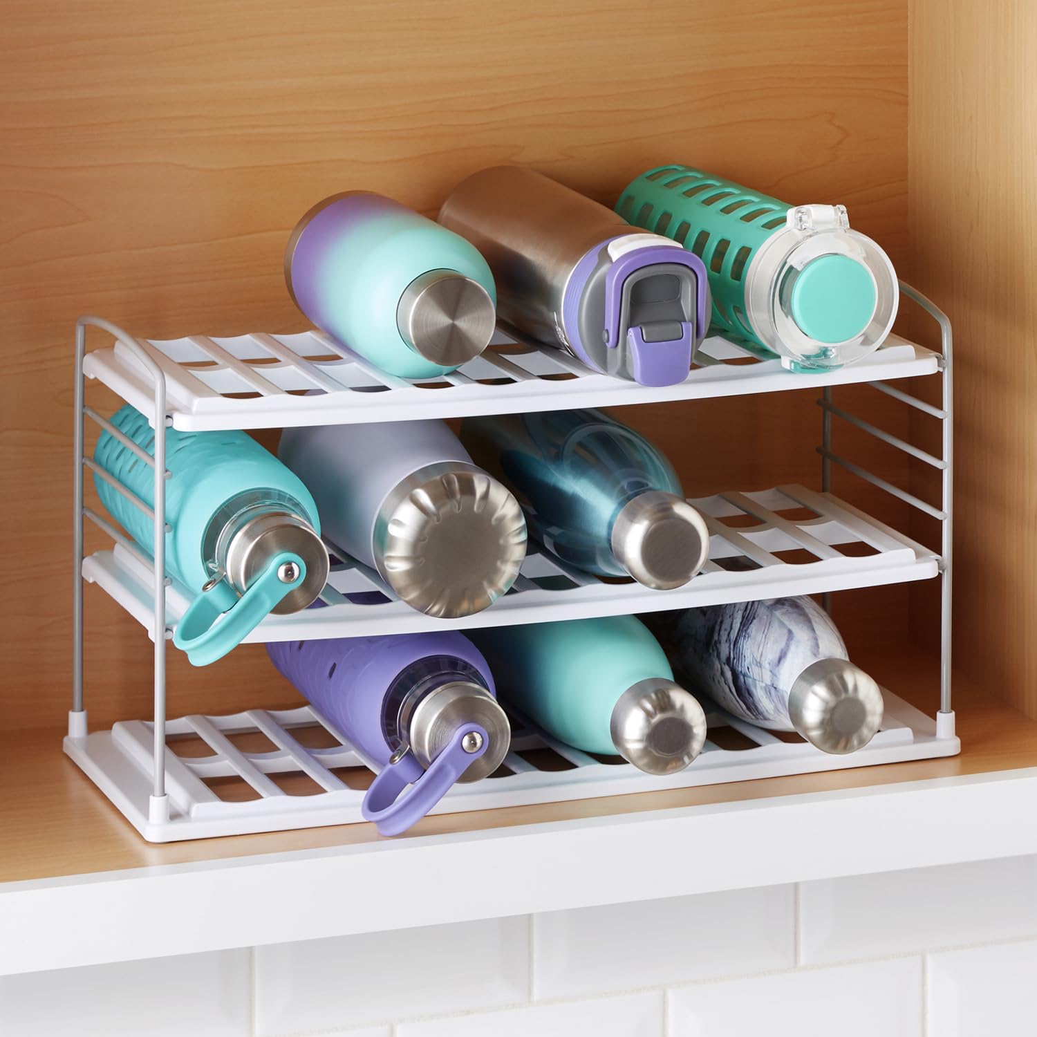 YouCopia UpSpace soft non-slip feet detail preventing sliding and spills