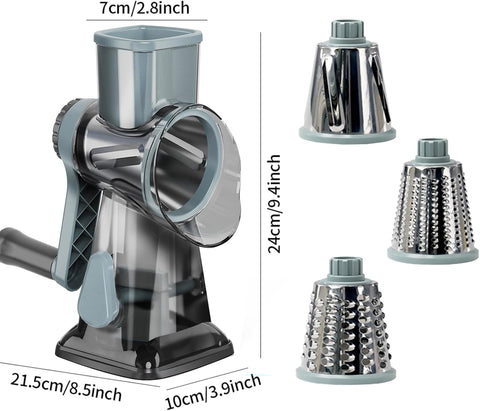 YOUCZON set of three drums and pusher showcasing multi-purpose slicing options