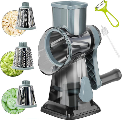 YOUCZON front view showing compact rotary grater and handle for faster prep