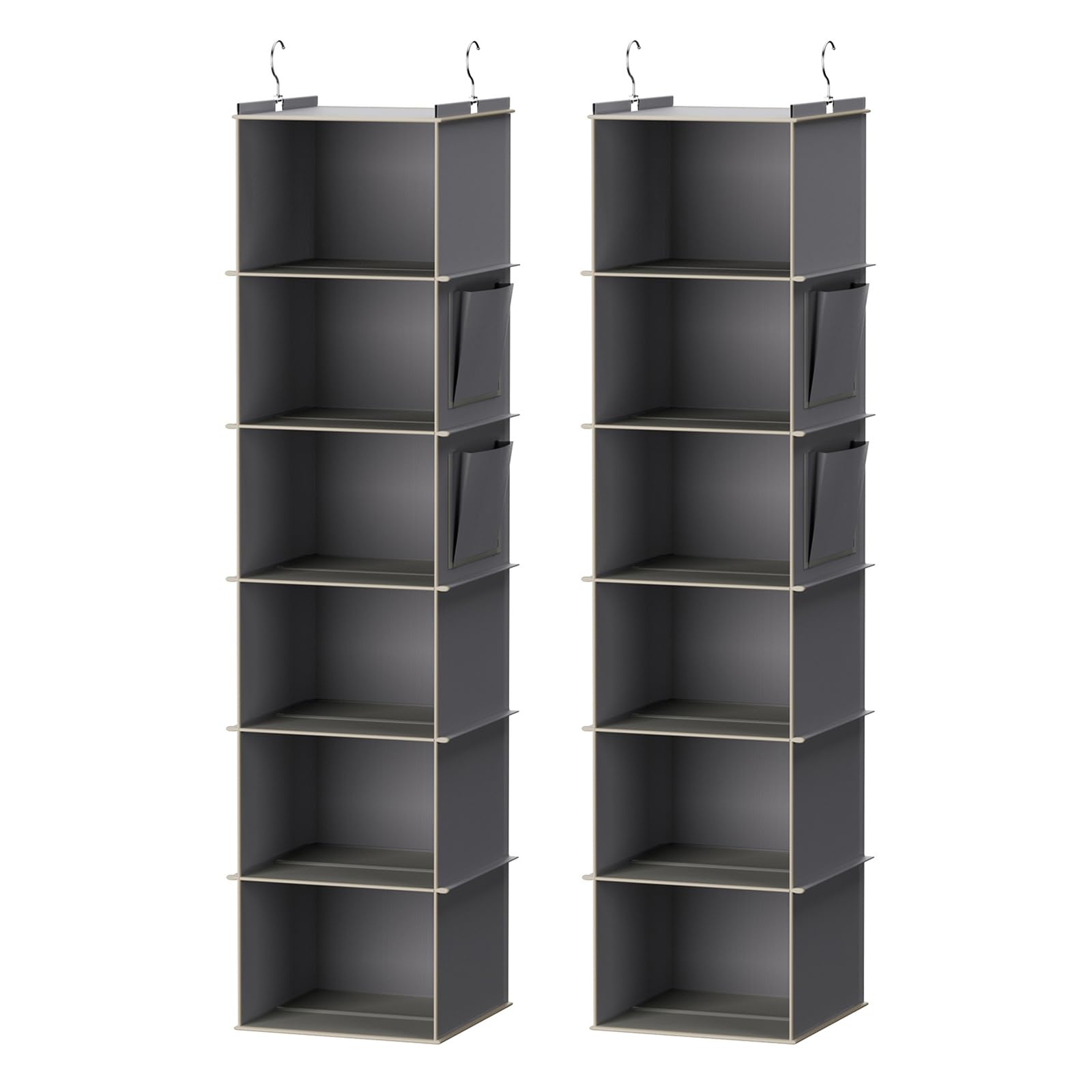 YOUDENOVA front view showing hanging organizer and space-saving benefit