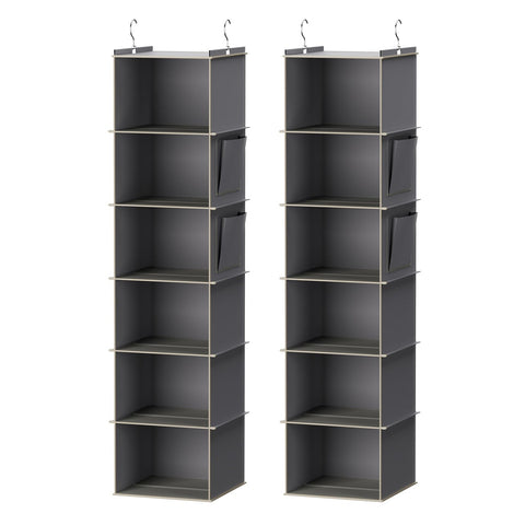 YOUDENOVA front view showing hanging organizer and space-saving benefit