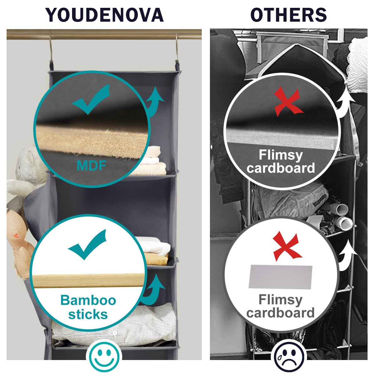 YOUDENOVA detailed side pockets holding accessories for quick access
