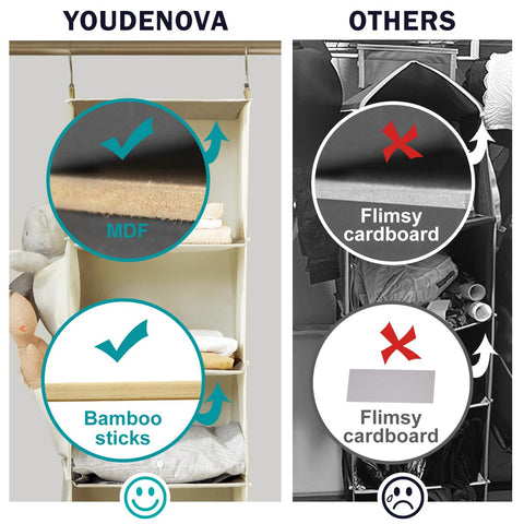 YOUDENOVA side pockets filled with accessories showing quick-access organization benefit