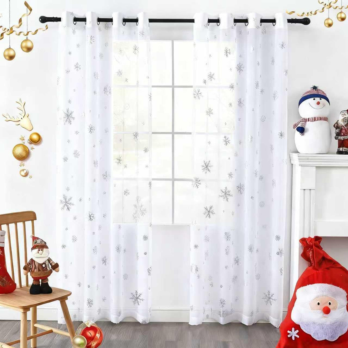 youleyar front panel full view showing silver snowflakes and even light diffusion benefit