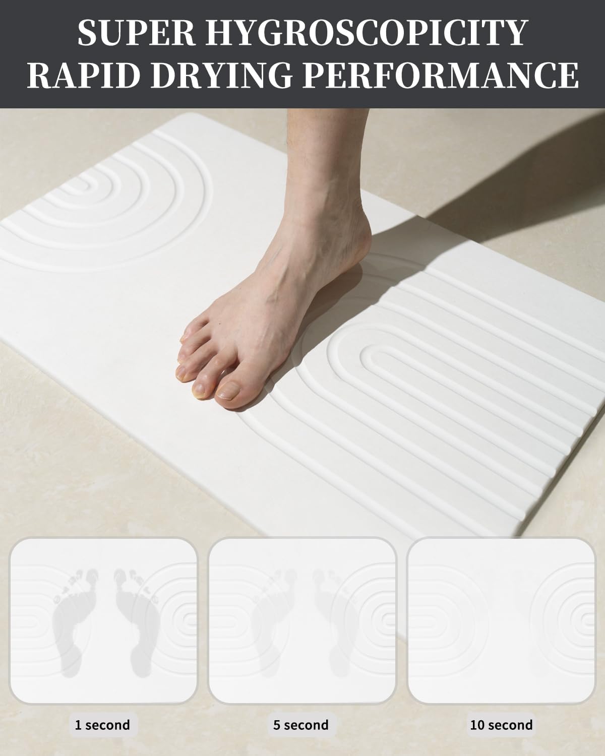 YOULTTAN close-up texture of diatomaceous earth surface highlighting fast absorbency benefit
