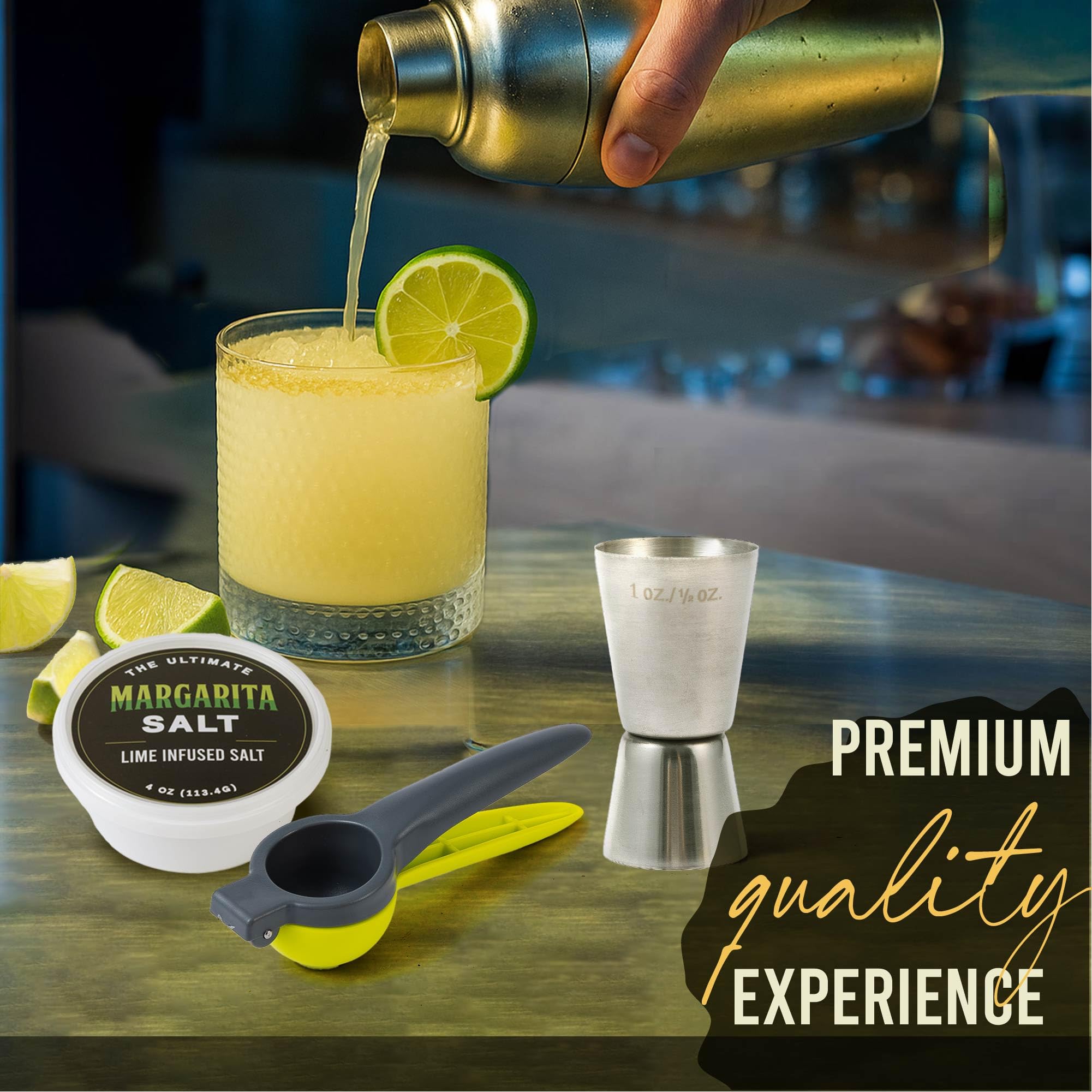 Your Dream Party Shop citrus squeezer and jigger demonstrating accurate pours