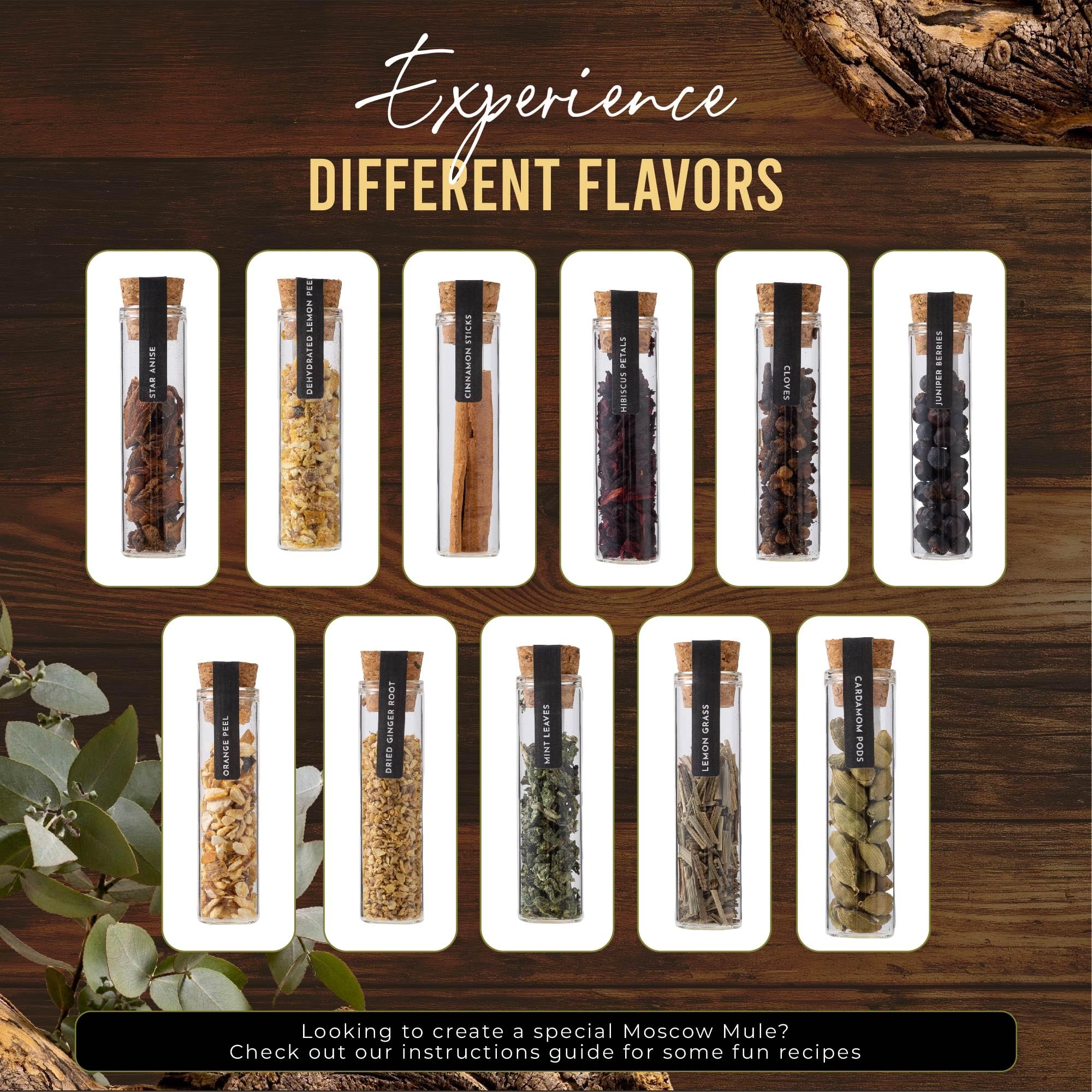 Your Dream Party Shop botanicals spread with spices and herbs to inspire flavored mules