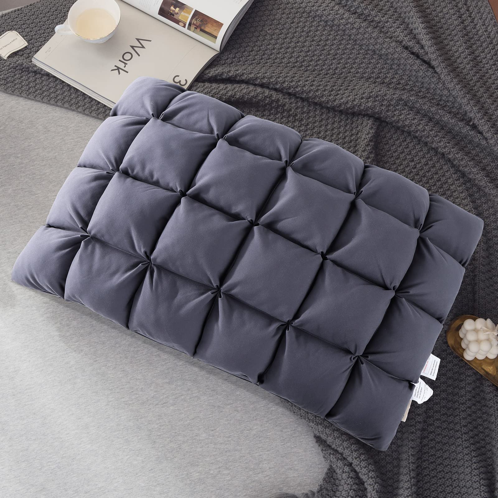 YOUR MOON front view queen pillow showing plush comfort and clean finish