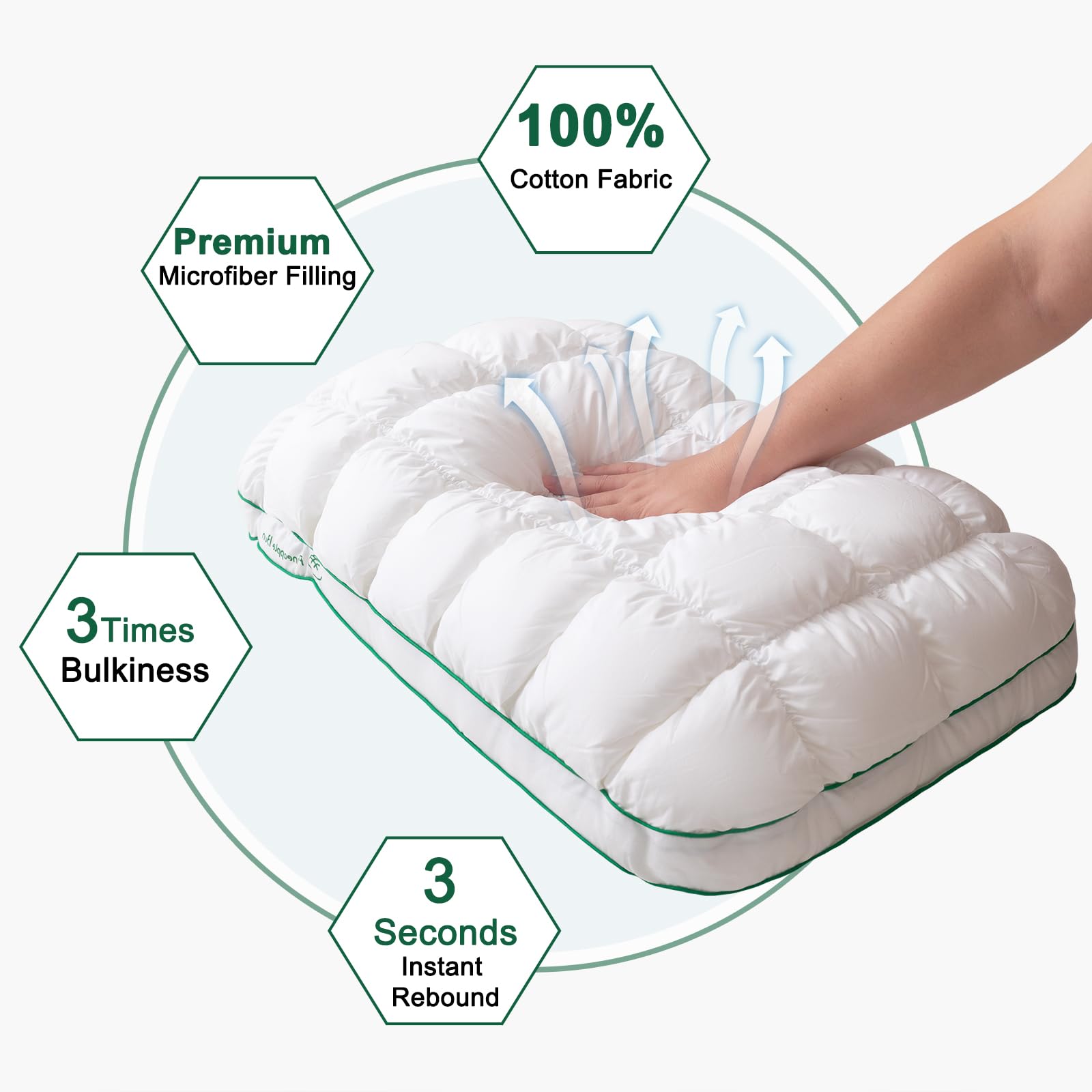 YOUR MOON reversible pillow pineapple-grid side offering airflow and support