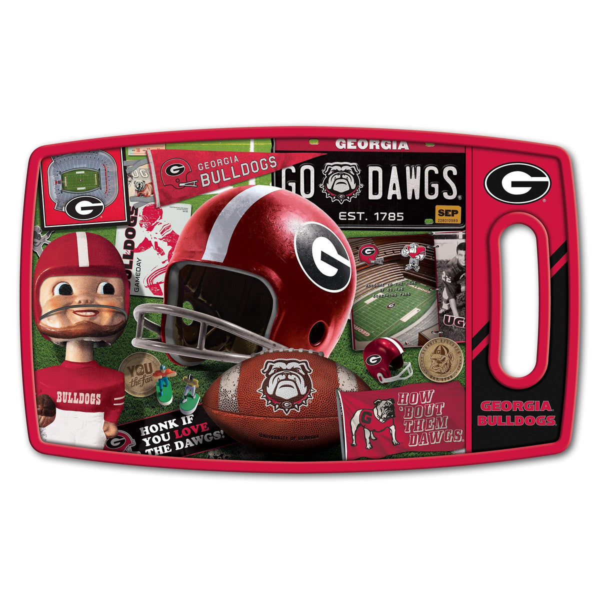 YouTheFan Georgia Bulldogs front view showing retro artwork and display appeal