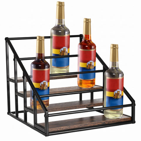 YQBRAO front view showing organized 16-bottle storage and neat countertop benefit