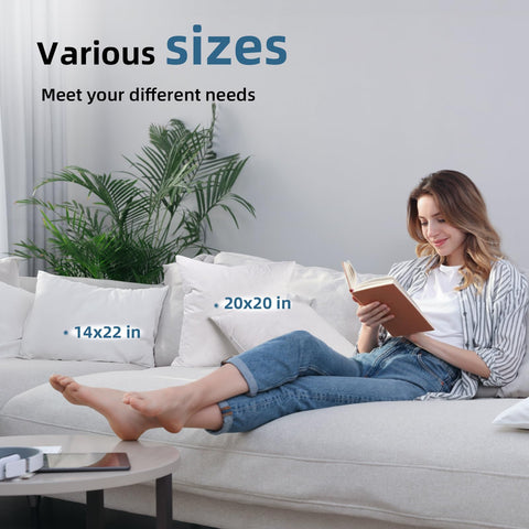 YSTHER 14x22 pillow shown next to ruler for size comparison and accurate fit