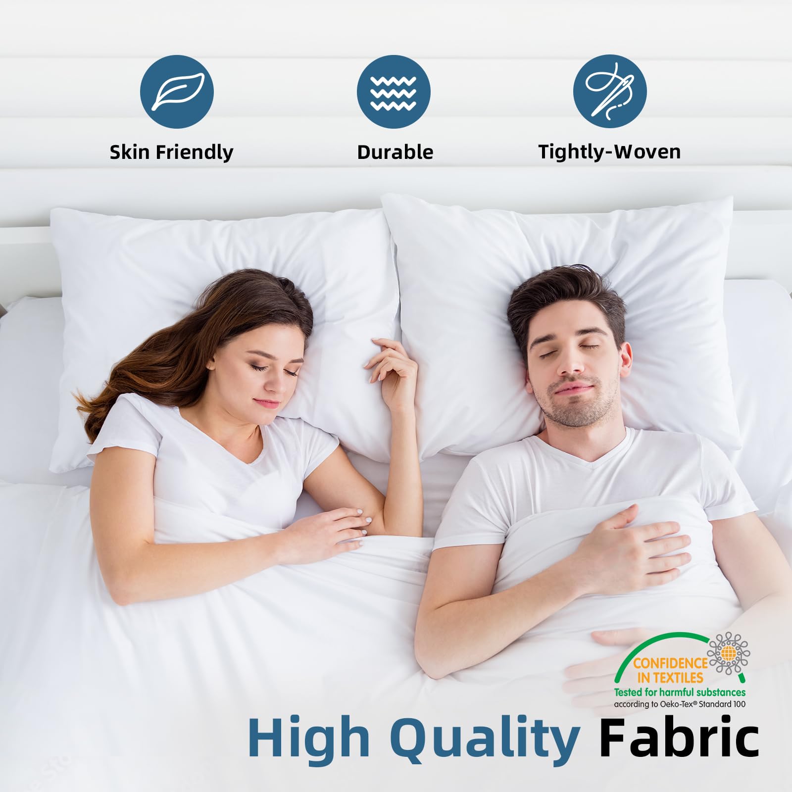 YSTHER cotton cover texture detail displaying breathable, hypoallergenic surface comfort