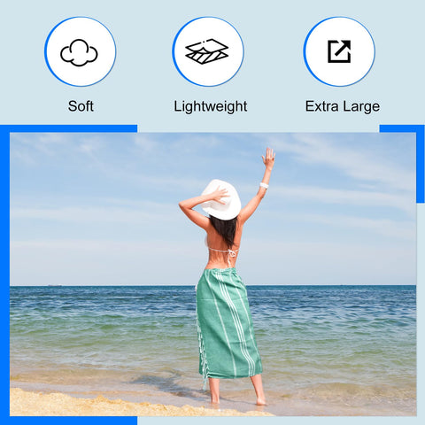 YSYJ towel laid on sand at beach demonstrating quick-dry use