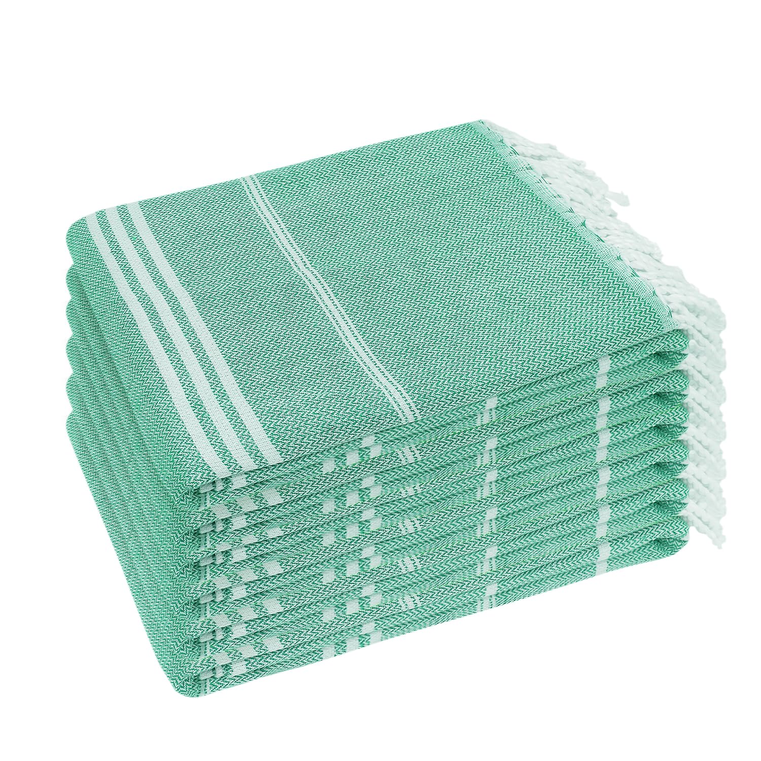YSYJ teal pack front view showing six towels and easy carrying