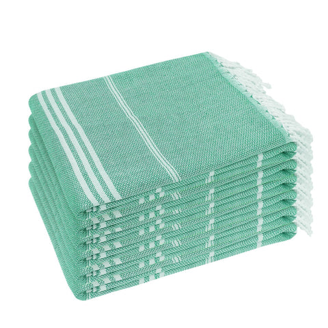 YSYJ teal pack front view showing six towels and easy carrying