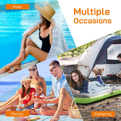 YSYJ towel spread on sandy beach showing sand-shedding and easy cleaning