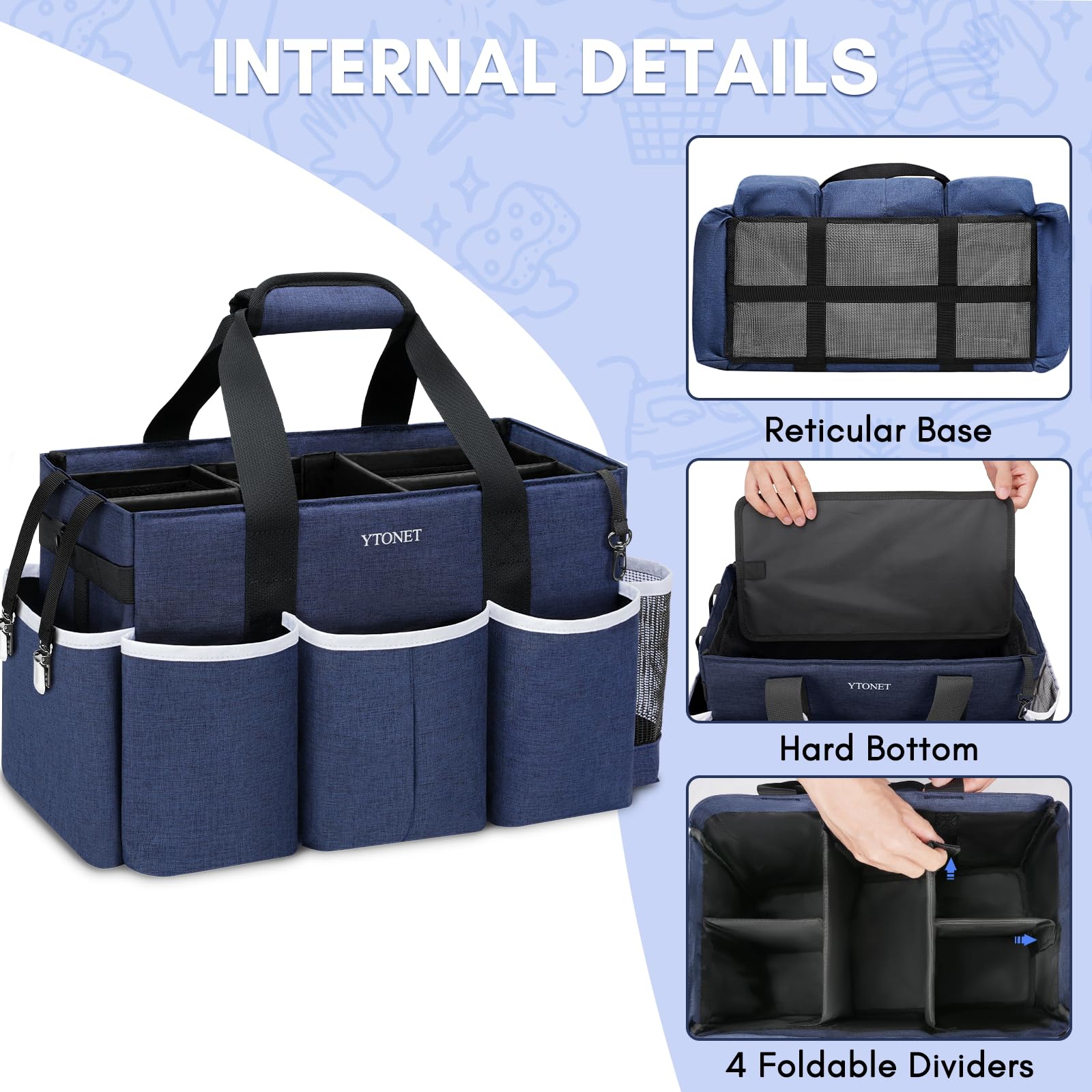 Ytonet open top showing six compartments and foldable dividers for tidy organization
