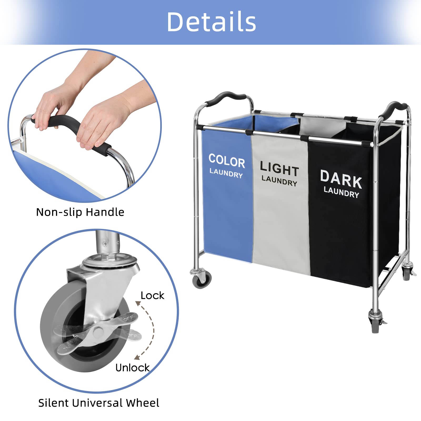 YUELAN TPR casters with locking brake showing stable mobility benefit