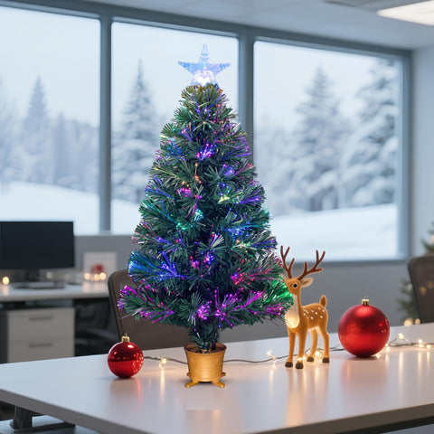 YUETJIN tree next to books and mug to show size scale and tabletop suitability