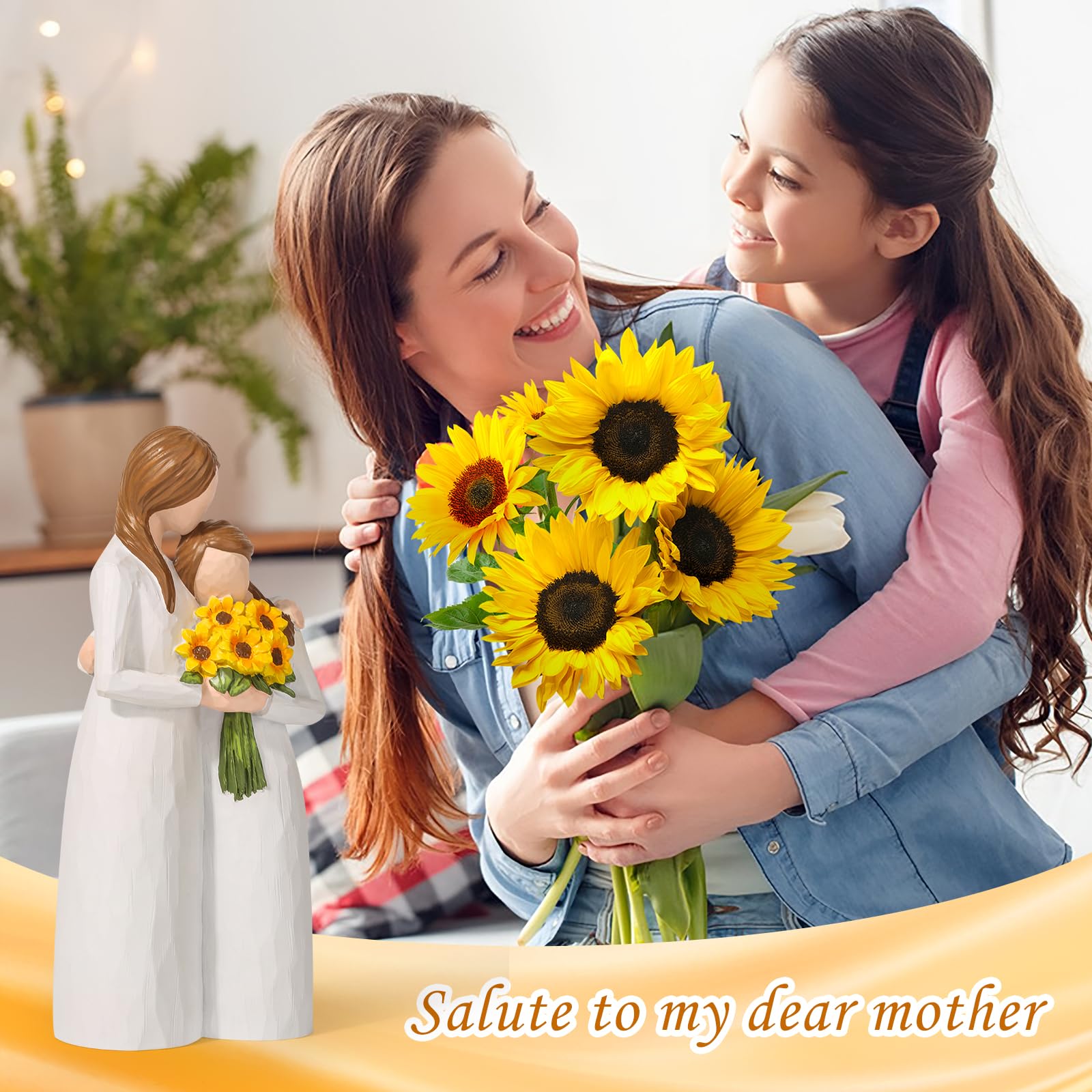 Yuideary side profile of mother's embrace, conveys gentle emotional bond