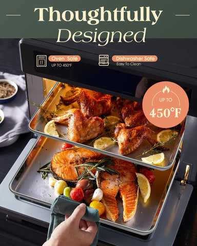 Yuiicaov used as serving tray in kitchen showcasing oven-to-table convenience benefit