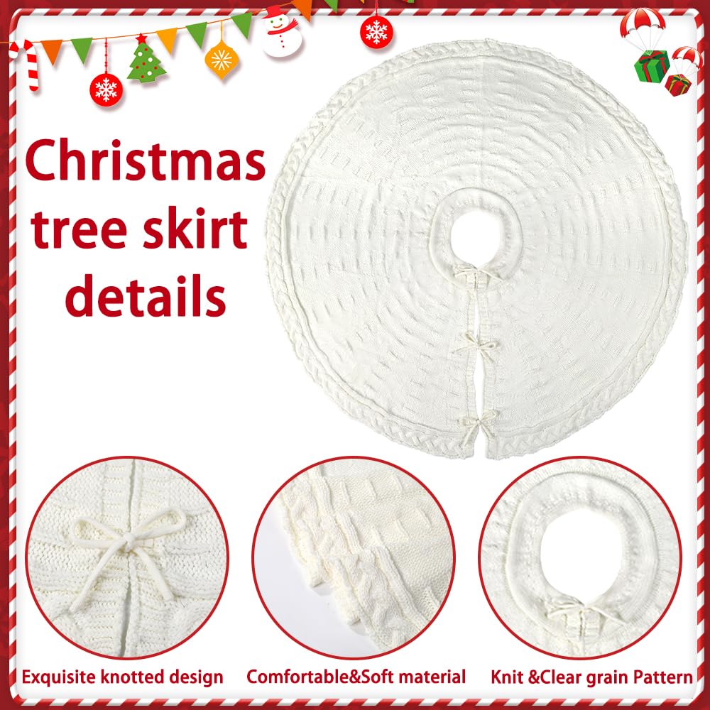 YUJUN tree skirt in use under decorated tree creating a neat base cover