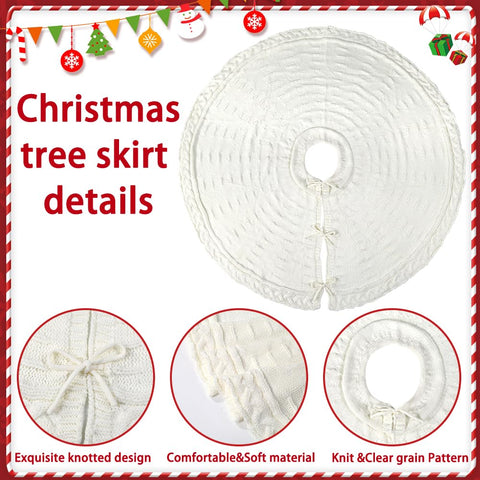 YUJUN tree skirt in use under decorated tree creating a neat base cover