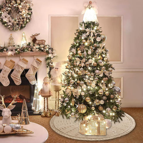 YUJUN under tree with gifts displaying coverage benefit: presents look organized