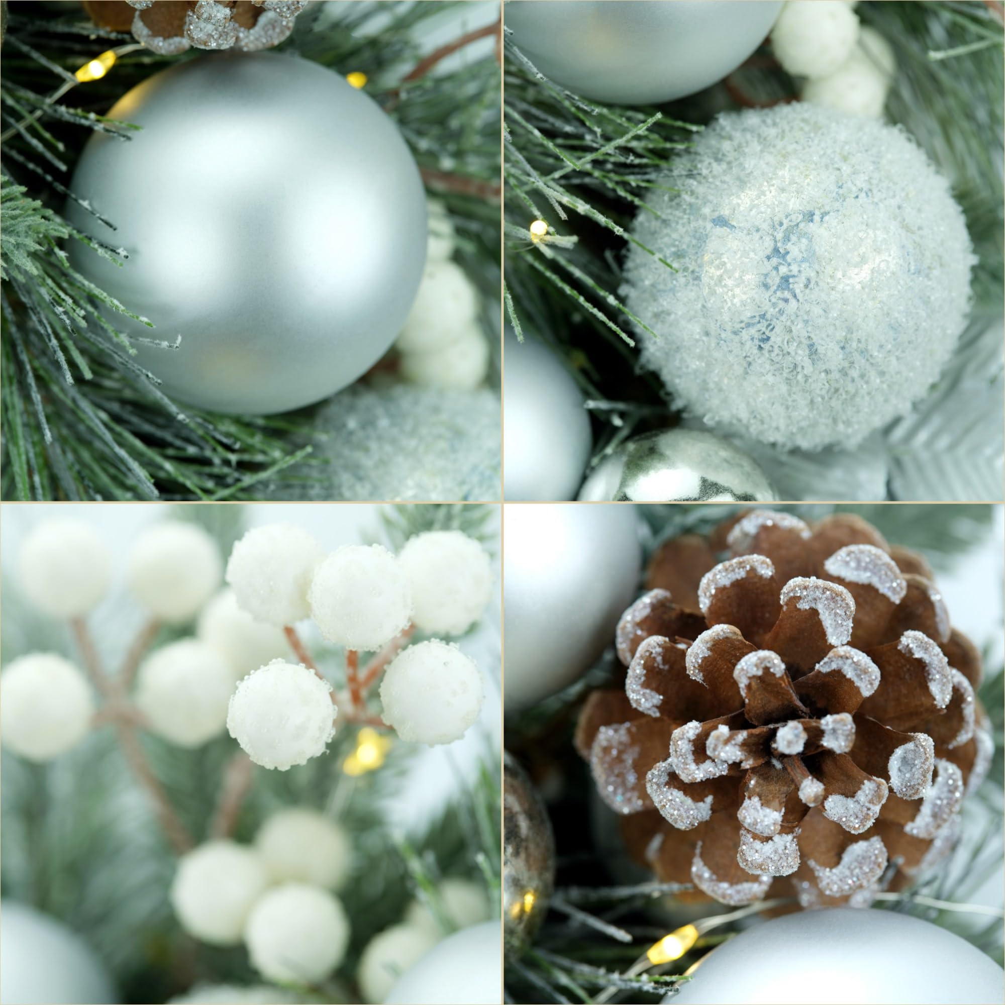 YULETIME frosted spruce close-up highlighting realistic foliage finish