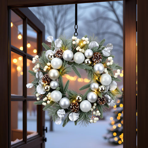 YULETIME frosted white berries detail providing seasonal contrast and depth