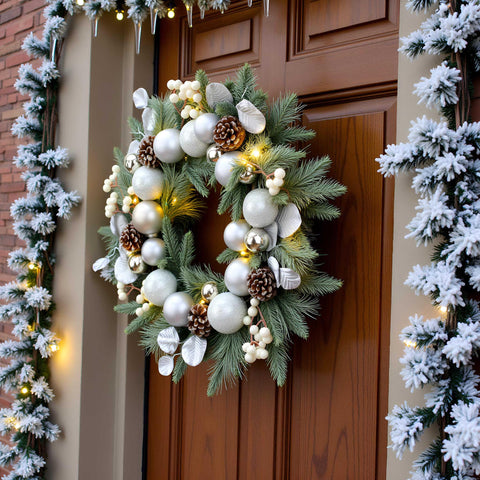 YULETIME LED lights lit at night creating warm inviting holiday ambiance