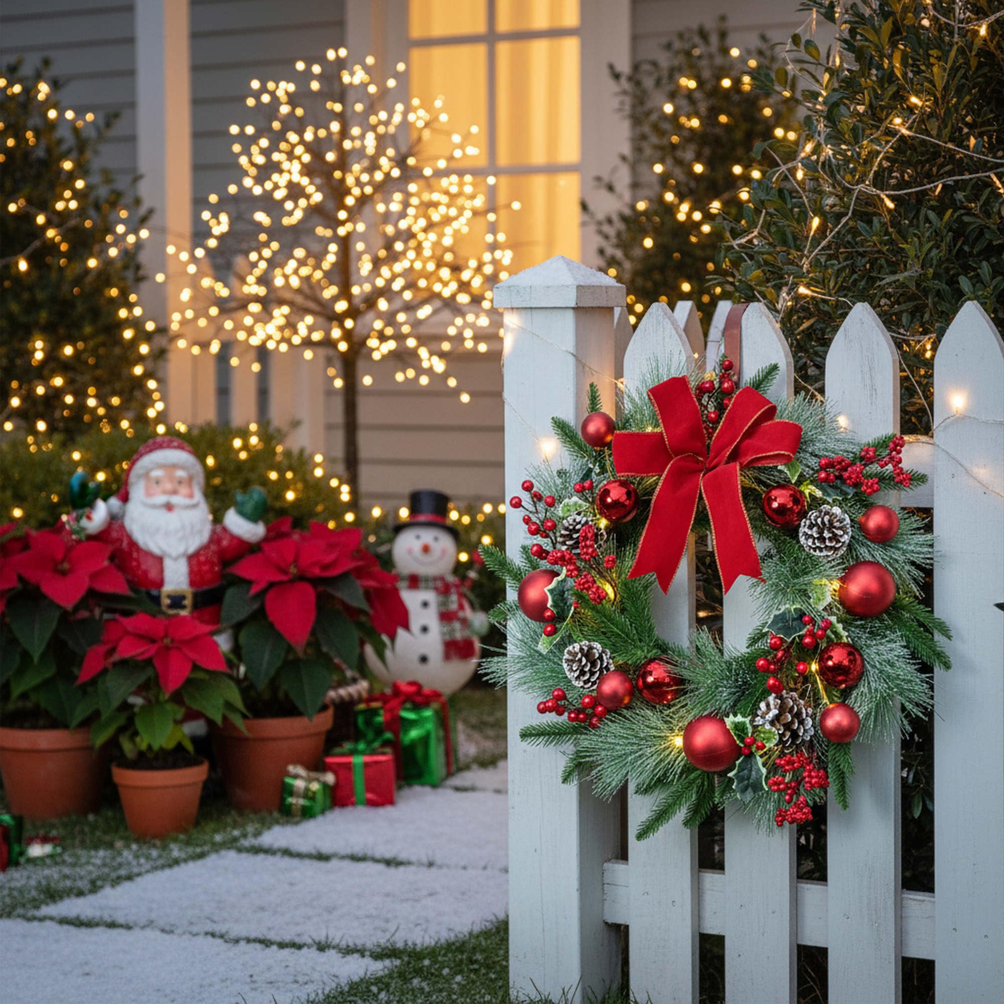 YULETIME wreath styled above mantel adding seasonal decor impact