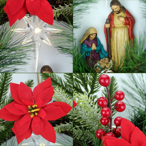 YULETIME wreath hung on front door lifestyle image welcoming guests warmly