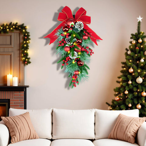 YULETIME warm white LED lights lit at dusk showing cozy illumination benefit