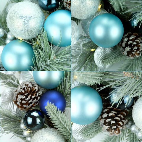 YULETIME pine cone and silvery leaf detail adding seasonal contrast