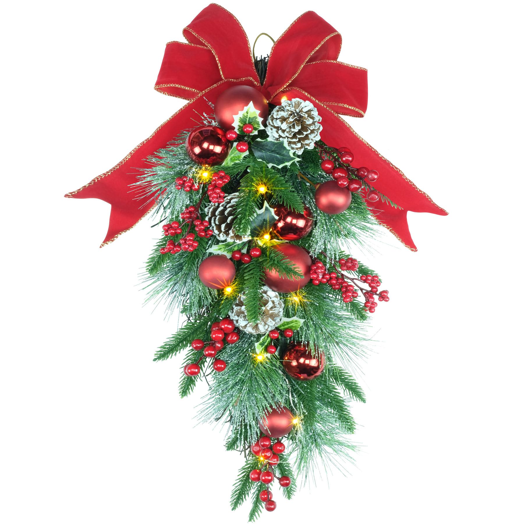 YULETIME teardrop swag front view showing full design and instant holiday curb appeal