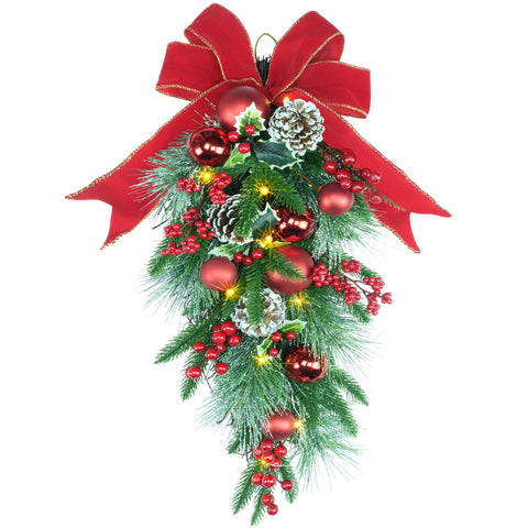 YULETIME teardrop swag front view showing full design and instant holiday curb appeal