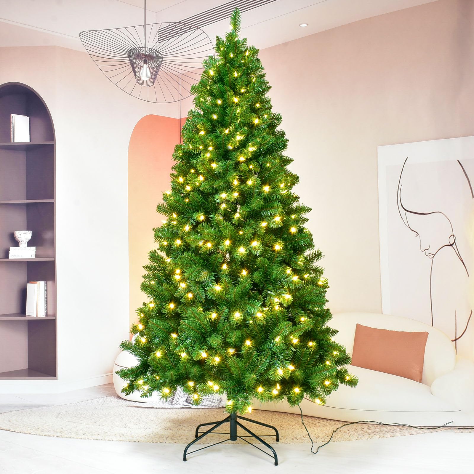 YULETIME sturdy metal X-shaped stand detail providing stable, anti-tip support