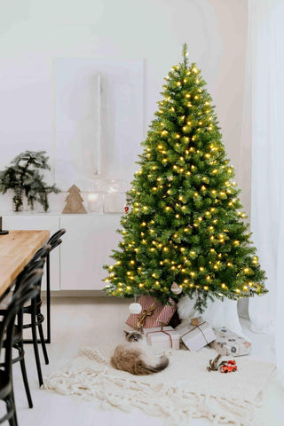 YULETIME tree folded with stand for compact storage between seasons