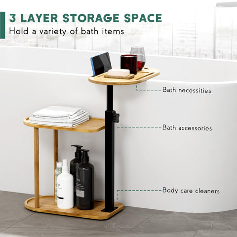 Yumkfoi bamboo shelf texture detail with waterproof finish for easy cleaning